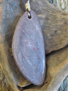 Aroha Stone Small Trigonal Drop Pendant Woven Stone Jade