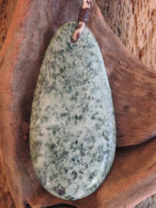 Products: Botryoidal Jade Spooned Roimata Pendant Woven Stone Jade