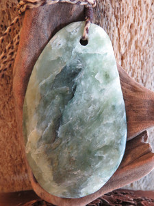 Products: Hokitika River Pale Jade Pebble-Form Pendant Woven Stone Jade
