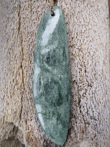 Large Toaroha River Frosted Jade Roimata Pendant Woven Stone Jade