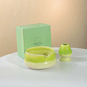 Kiln Fired Apple Green Matcha Set 2 Pieces