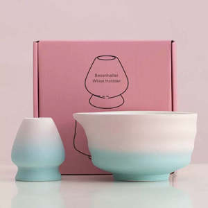 Matcha Bowl: Pink Blue Matcha Set 2 pieces