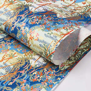 Gift Wrapping: Blue & Gold Botanical Gift Wrapping Paper