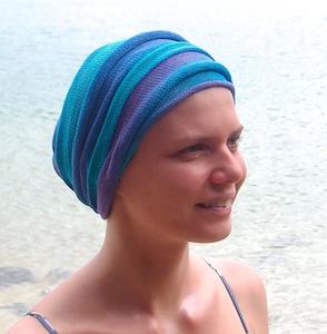 Scarves, Wraps: Ocean Blues Turban Wrap