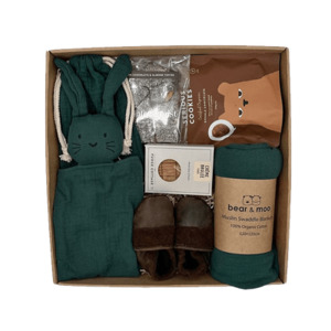 Gift Box Collections: Deluxe Welcome Baby Gift Box - Forest Green