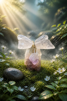 Other: Clear Quartz Butterfly on Amethyst