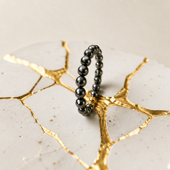 Bracelets: Obsidian beads 8mm