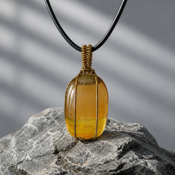 Bumblebee Jasper Brass Pendant