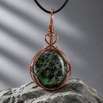 Ruby Zoisite Copper pendant