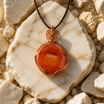 Snakeskin Agate Copper Pendant