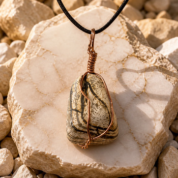 Portrait Jasper Copper Pendant