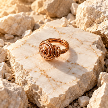 Rings: copper spiral ring