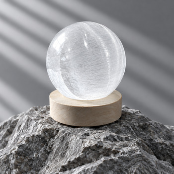 Selenite Sphere with white led Light