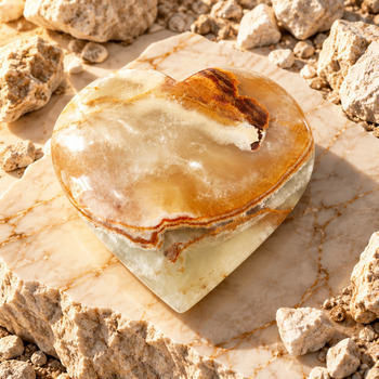 Banded Calcite heart Large