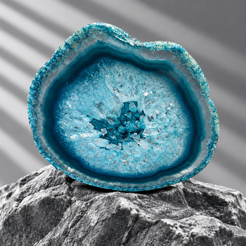Raw Blue Dyed Agate Slice
