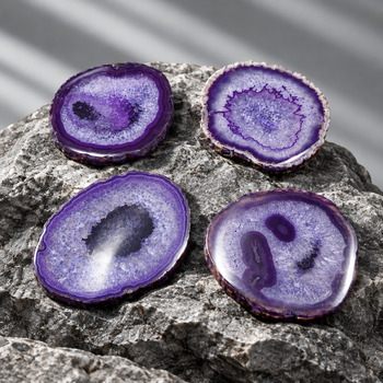 Purple Dyed Agate Coasters 4 Pack