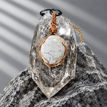 White Howlite Copper Pendant
