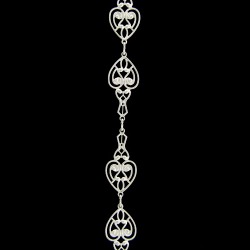 Silver Decorated Heart Chain