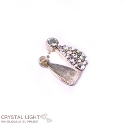 Bail: Silver Tone Bling Pear Bail