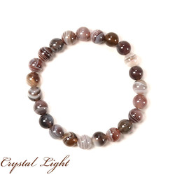 8mm Round Bead Bracelets: Botswana Agate Bracelet 8mm