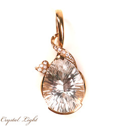 Clear Quartz Pendant with White Sapphires