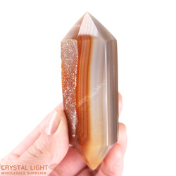 Double Terminated Polished Points: Agate Druse DT Point
