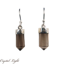 Sterling Silver Earrings: Smokey Quartz Point Earrings