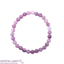 6mm Round Bead Bracelets: Lepidolite Bracelet 6mm
