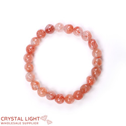 8mm Round Bead Bracelets: Red Hematoid Quartz Bracelet 8mm