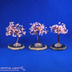 Rose Quartz Tree on Agate Slice