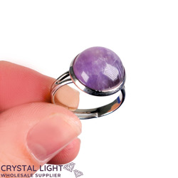 Non Sterling & Other Rings: Amethyst Adjustable Ring - Small