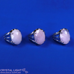 Non Sterling & Other Rings: Rose Quartz Oval Faceted Ring