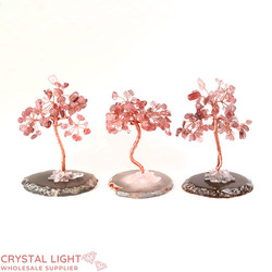 Strawberry Quartz Tree on Agate Slice