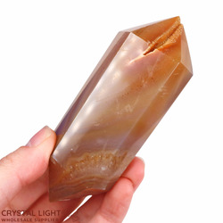 Double Terminated Polished Points: Agate Druse DT Point
