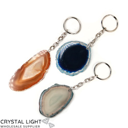 Keychains: Agate Slice Keychain Lot
