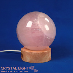 Rose Quartz Sphere on LED