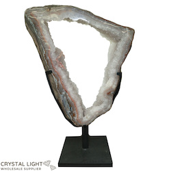 White Amethyst Druse Ring on Stand