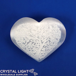 Selenite: Selenite Tree of Life Heart