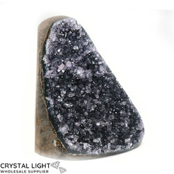 Single Druse Pieces: Black Amethyst Cut Base Druse