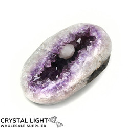 Amethyst Polished Druse with Calcite