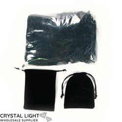 Gift Boxes & Pouches: Black Velvet Drawstring Pouch Large (50 Pieces)