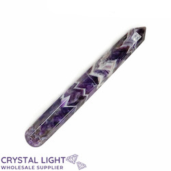 Chevron Amethyst Faceted Wand