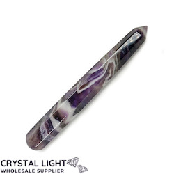 Chevron Amethyst Faceted Wand