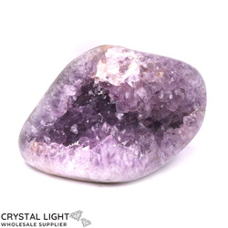 Single Druse Pieces: Amethyst Polished Druse with Calcite