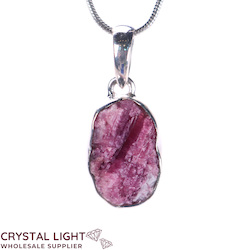 Pink Tourmaline Raw Pendant