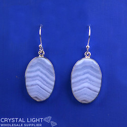 Blue Lace Agate Hook Earrings