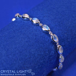 Sterling Silver Bracelets: Moonstone Oval Bracelet