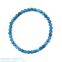 4mm Round Bead Bracelets: Blue Apatite Bracelet 4mm