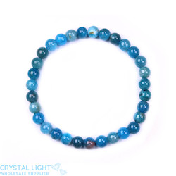 6mm Round Bead Bracelets: Blue Apatite Bracelet 6mm