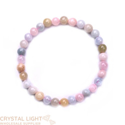 6mm Round Bead Bracelets: Morganite & Aquamarine Bracelet 6mm